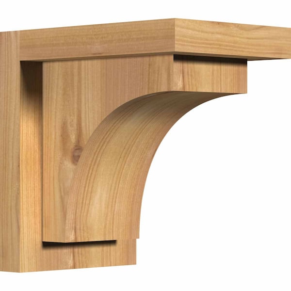 Ekena Millwork Huntington Smooth Corbel w/Backplate, Western Red Cedar, 5 1/2"W x 8"D x 8"H COR06X08X08HUN01SWR - main